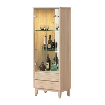 文創集 瑞歐2.1尺二門二抽展示櫃-64x40x176cm免組