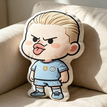 世界盃⚽️ 哈蘭德抱枕 Erling Haaland抱枕 挪威國家隊 足球明星收藏 可愛搞笑抱枕新款哈蘭德Q版異形抱枕可