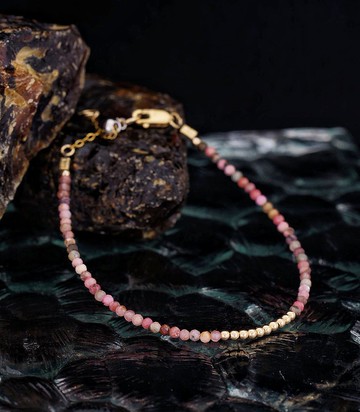 記憶合金水晶手鍊系列 黑線紅紋石 14K包金 GF 手鍊