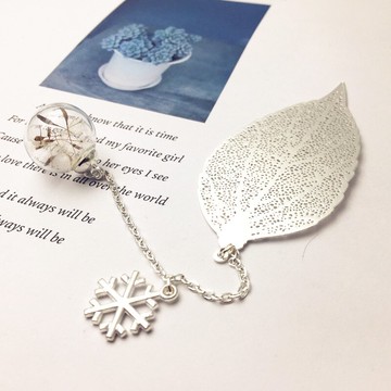 蒲公英葉脈鏤空金屬可愛創意小清新書簽情侶閨蜜男女生日七夕禮物