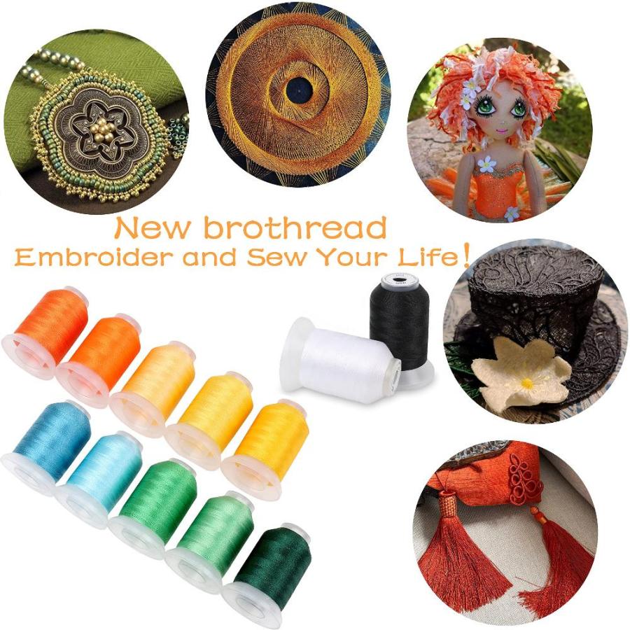 New brothread Starter Kit for Machine Embroidery Enthusiasts Including 63 B