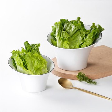 斜口蔬菜拼盤碗仿瓷創意金針菇配菜青菜桶小碗密胺火鍋店專用餐具