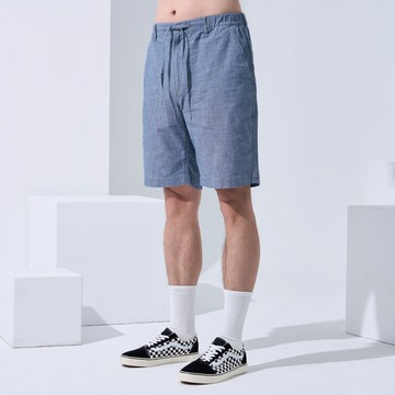 純棉好舒適休閒牛仔短褲(石洗藍)-男