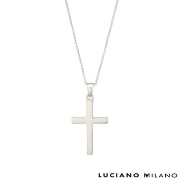 LUCIANO MILANO 簡約十字架2346純銀墜飾(贈基本鍊)