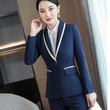 2021冬季新款高端西裝正裝氣質修身通勤工作服美容師空姐OL職業裝
