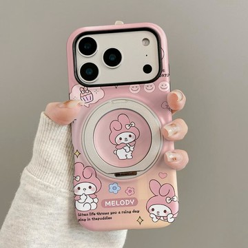 菲林殼360支架卡通兔適用於蘋果18pro 17 16 15 14 13 12 11 手機保護殼