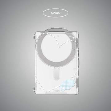 APIOU 愛心翅膀 透明磁吸旋轉支架卡包 偶像小卡 追星卡夾