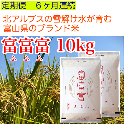 定期便 米 10kg (5kg×2袋) 6ヶ月 富富富 ふふふ 富山 こめ コメ お米 おこめ 白米 精米 6回 お楽しみ