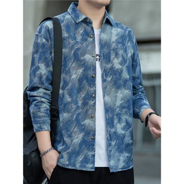 法婭茜牛仔外套男長袖夾克寬松春秋款耐磨耐穿工裝工作服休閑外套