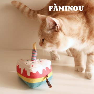 FÀMINOU．Baarle生日蛋糕寵物玩具 生日玩具 慶生派對 寵物玩具 寵物發聲玩具