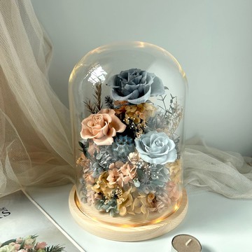 玻璃罩永生花 開幕禮 生日禮 客製化刻字 客製化禮物 情人節禮盒