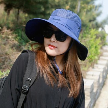 防紫外線遮臉遮陽帽春夏天防曬爬山帽戶外登山速干帽情侶女生野餐