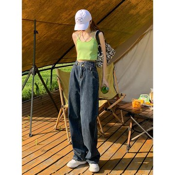 ZNZW高腰闊腿牛仔褲女2026夏季新款直筒寬松顯瘦小個子九分褲子女