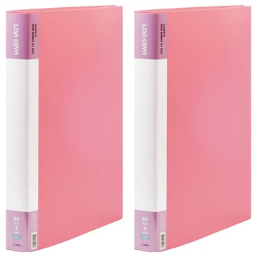 Lan CHYn 連勤牌文具 PP馬卡龍色系四孔3/4/圓型夾  粉紅色  2個