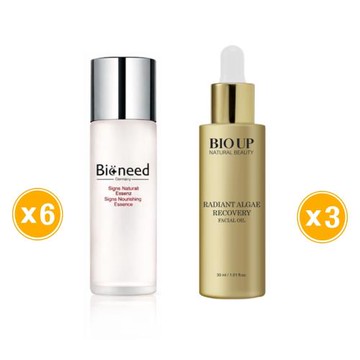 【全效呵護】【德國Bioneed】活膚青春露150mlx6入+BIO UP 自然美黃金微藻璀璨活膚油30ml*3入