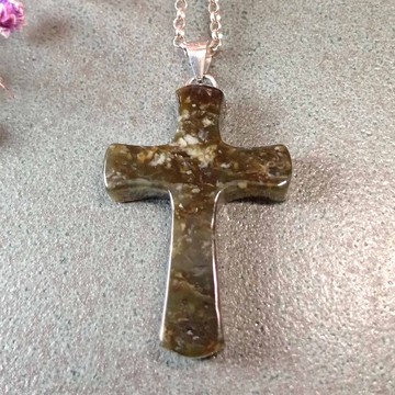 玉墜 造型玉墜-十字造型 新疆墨碧玉