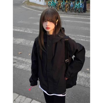 美式速干沖鋒衣外套女春秋季戶外2025年新款防風防水寬松休閑外套