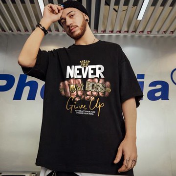 加肥加大國潮寬松潮胖短袖T恤 大碼潮oversize胖子潮牌夏肥佬半袖