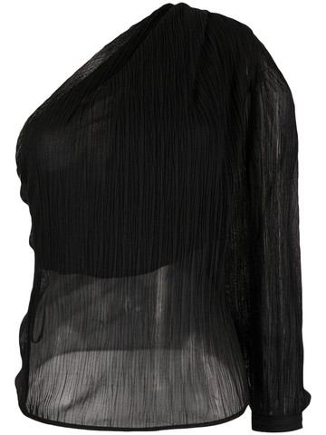 IRO - Amalys semi-sheer asymmetric blouse - women - Spandex/Elastane/Polyester/Viscose - 36 - Black