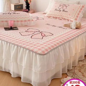 公主風乳膠冰絲涼席軟床裙床單a類母嬰2025新款三件套可機洗家用