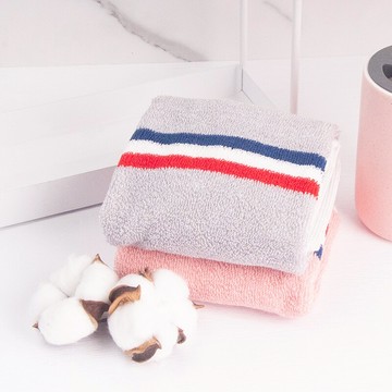 利工民純棉毛巾2條洗臉洗澡家用成人男女全棉柔軟親膚吸水不掉毛