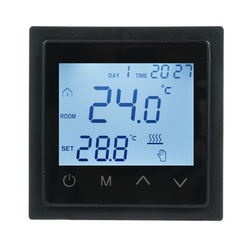 (有頻道) 面板數顯溫控器 家用地暖溫度控制 電纜電暖採暖 電暖控制器 帶LED觸摸屏 NTC溫度傳感器 支持溫度切換