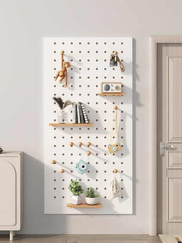 定制入戶玄關洞洞板置物架實木墻上掛板展示架進門裝飾壁掛收納架 洞洞板 置物板 收納板 儲物板 壁掛板 展示板