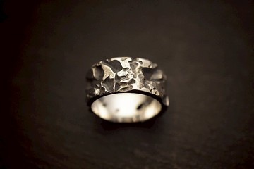 925 純銀岩石層戒指- 手作(MW R1045)