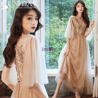 結婚式 新品パーティードレス ワンピース パーティードレス 成人式 姫系 パフスリーブ 花嫁ロングドレス お呼ばれ 二次会 演奏会 挙式hs6033 通販 Lineポイント最大get Lineショッピング