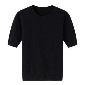 羊絨衫女圓領秋冬寬松短袖休閑純色素面顯瘦毛衣毛衫打底衫K2455