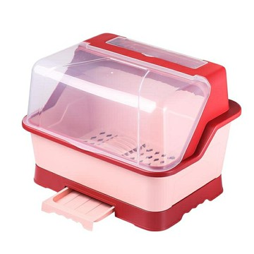 厨房收納盒 廚房碗架碗筷收納盒帶蓋放碗餐具裝碗碟盤瀝水置物架臺面碗櫃家用