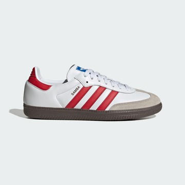 ADIDAS ORIGINALS SAMBA OG 男女休閒鞋-白米紅-IG1025