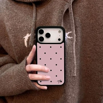 ✨iphone手機殼✨適用iphone16promax手機殼17韓風ins粉色底波點蘋果17promax全包1
