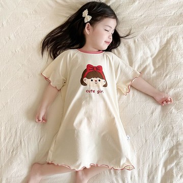 ❤️AL❤️ 女童睡衣 女童睡裙 兒童睡裙 兒童女童韓版裙子莫代爾睡裙女寶寶夏季寬鬆中長款冰絲睡衣家居服