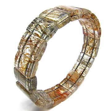 黑加侖銅髮晶水晶手排手鍊(皇帝石 大財富者用)