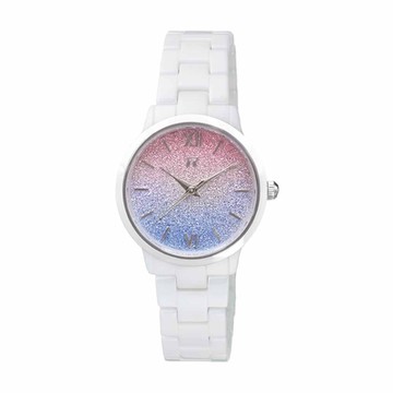RAINBOW TIME 羅馬風情三色漸層陶瓷腕錶-銀X白-RT0013-336RA-32mm
