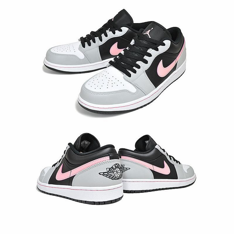 ナイキ エアジョーダン 1 ロー NIKE AIR JORDAN 1 LOW black/bleached coral-grey fog 553558-062  AJ1 スニーカー ブラック グレー ピンク | LINEショッピング