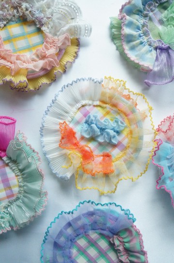 雙面花邊隨身鏡/ 鑰匙圈/ 彩色格子組