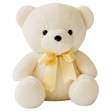 柔柔熊 填充玩具 表皮布絨毛 聚酯纖維填充  窩心黃  1個