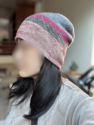 喀什米爾/極緻精品/粉卡其藍雙面羊絨100%堆堆反折純羊絨帽子極暖