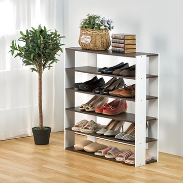 H&R安室家 80x24.9x79.9cm開放式五層鞋櫃SHF34