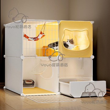 宅配免運😊貓籠子家用室內貓窩廁所一體一室一廳一衛不占地幼貓專用小貓別墅
