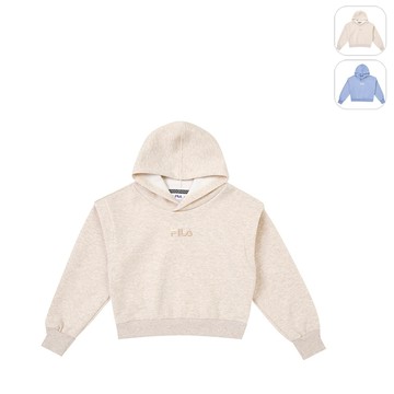 【FILA】KIDS 女童款 長袖連帽T恤-卡其 5TEY-8710-KK