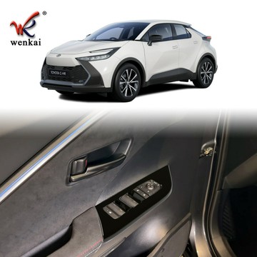 適用于豐田24款C-HR改裝車門玻璃升降開關板裝飾面板 chr車窗按鍵