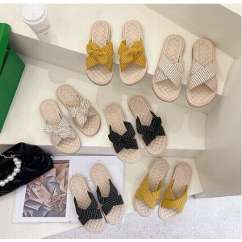 リボン フラットサンダル かわいい レディース ビーチサンダル サンダル レディースサンダル クロスサンダル リゾートサンダル 靴 歩きや 通販 Lineポイント最大1 0 Get Lineショッピング