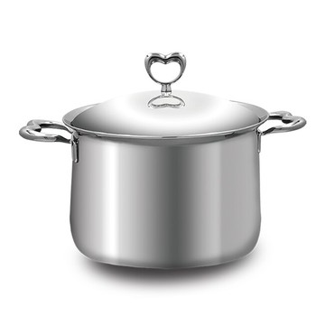 清倉隨便賣【Balzano百佳諾】雙耳心形多層複合金湯鍋(22cm) BA-22PT