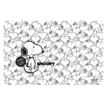 kanesho 金正陶器 Snoopy 餐墊 滿版  白色 + 黑色  43.5 x 28cm  1個