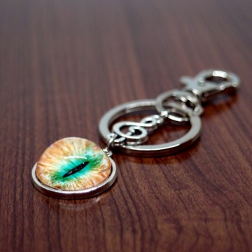 Fox Garden 手作  20mm貓眼鑰匙圈+音符小吊飾