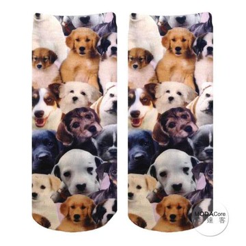 摩達客 美國進口Living Royal犬犬狗狗群 短襪腳踝襪彈性襪動物圖案襪