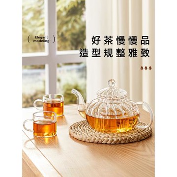 憶壺茶耐高溫玻璃茶壺泡茶家用單壺花茶壺沖泡茶器南瓜壺茶具套裝
